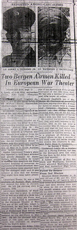 Two Bergen Airmen Killed in European War Theater